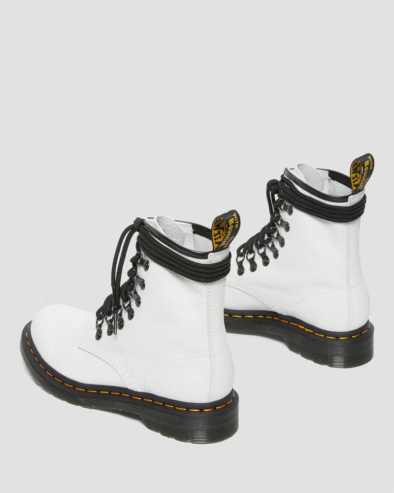 Women's Dr Martens 1460 Laced Virginia Leather Lace Up Boots White | AU 167WNB